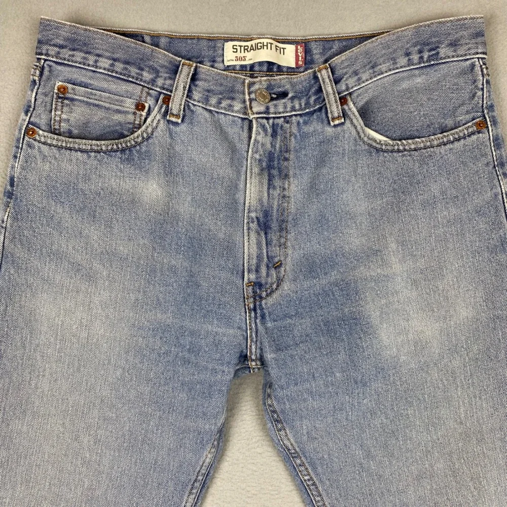 Levi's 505 Straight Fit Medium Wash Denim Jeans Mens 36 Blue‎